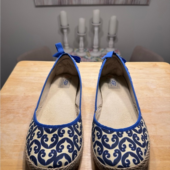 Royal Bloom and tan colored slip on ballerina woman’s UGGs - Picture 12 of 12